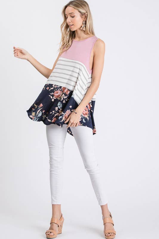 Sleeveless Flow Top- Curvy