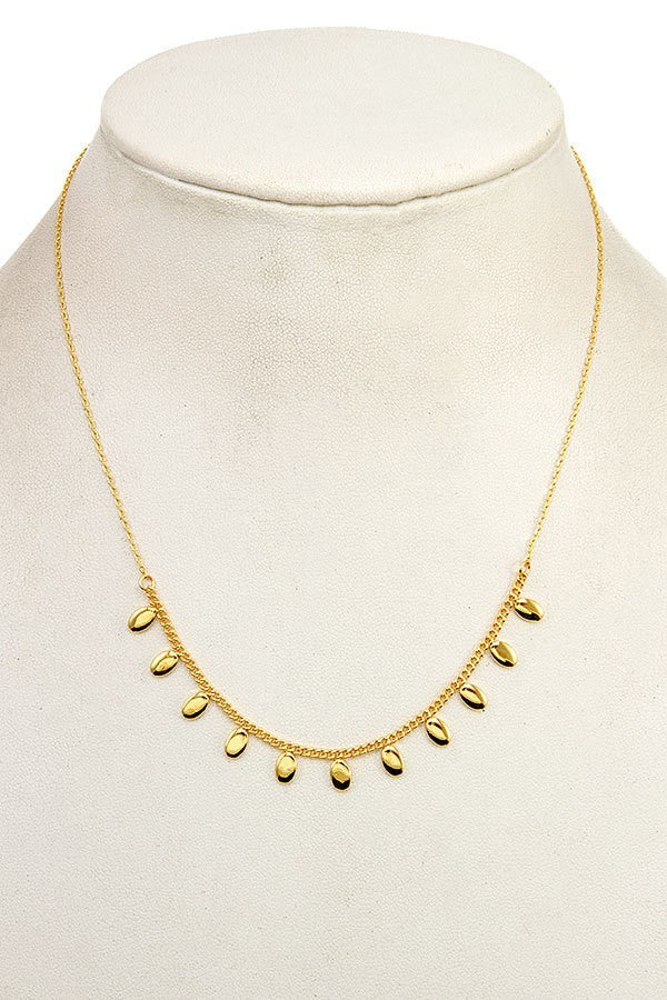 Oval Dangle Pendant Necklace