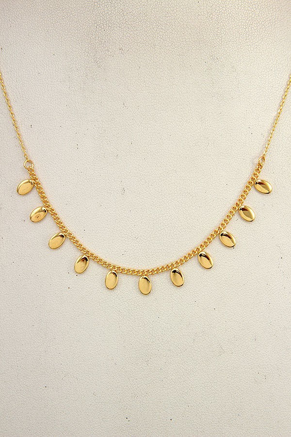 Oval Dangle Pendant Necklace