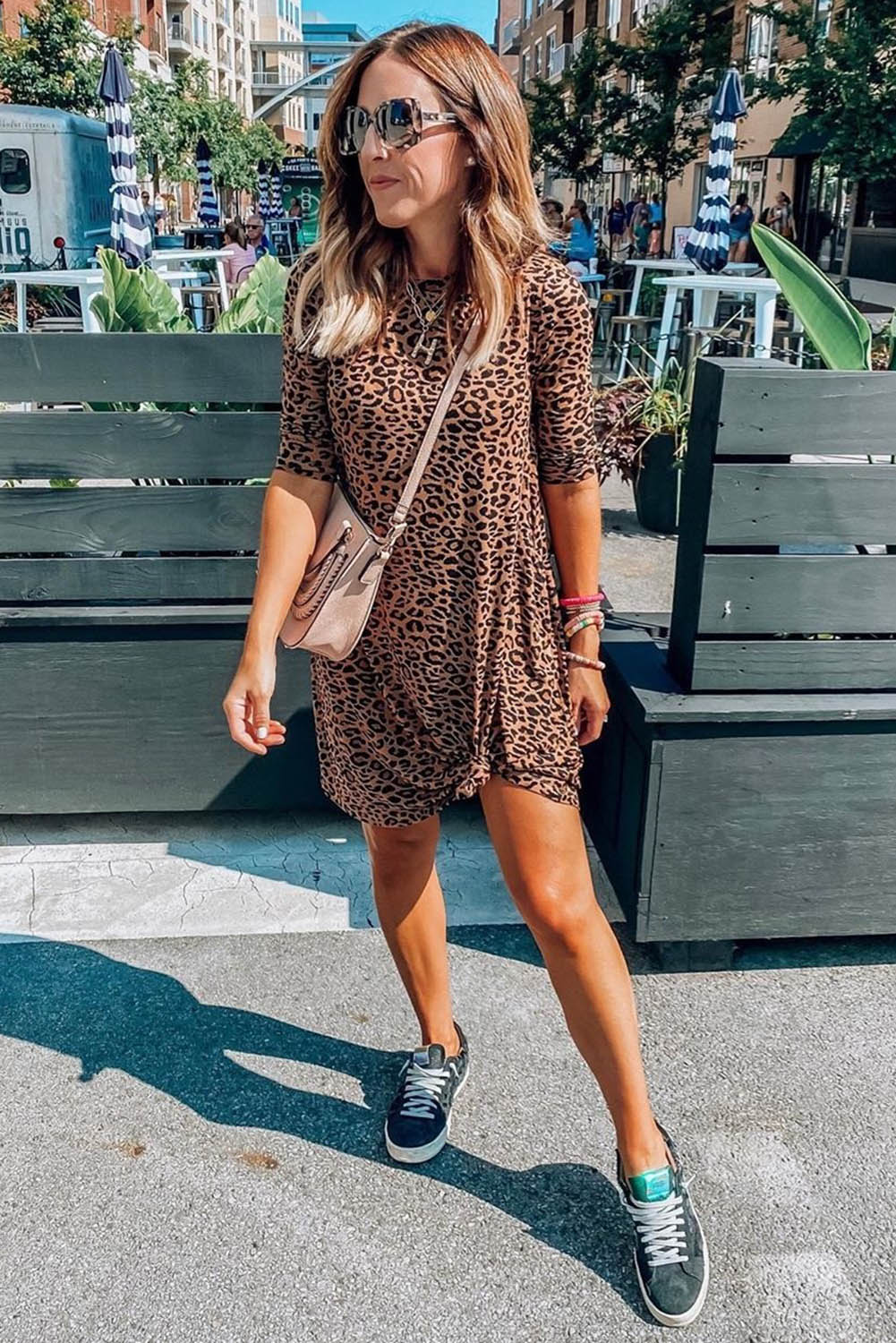 Leopard Smock Tee Shirt Dress - M Leopard Smock Tee Shirt Dress - M