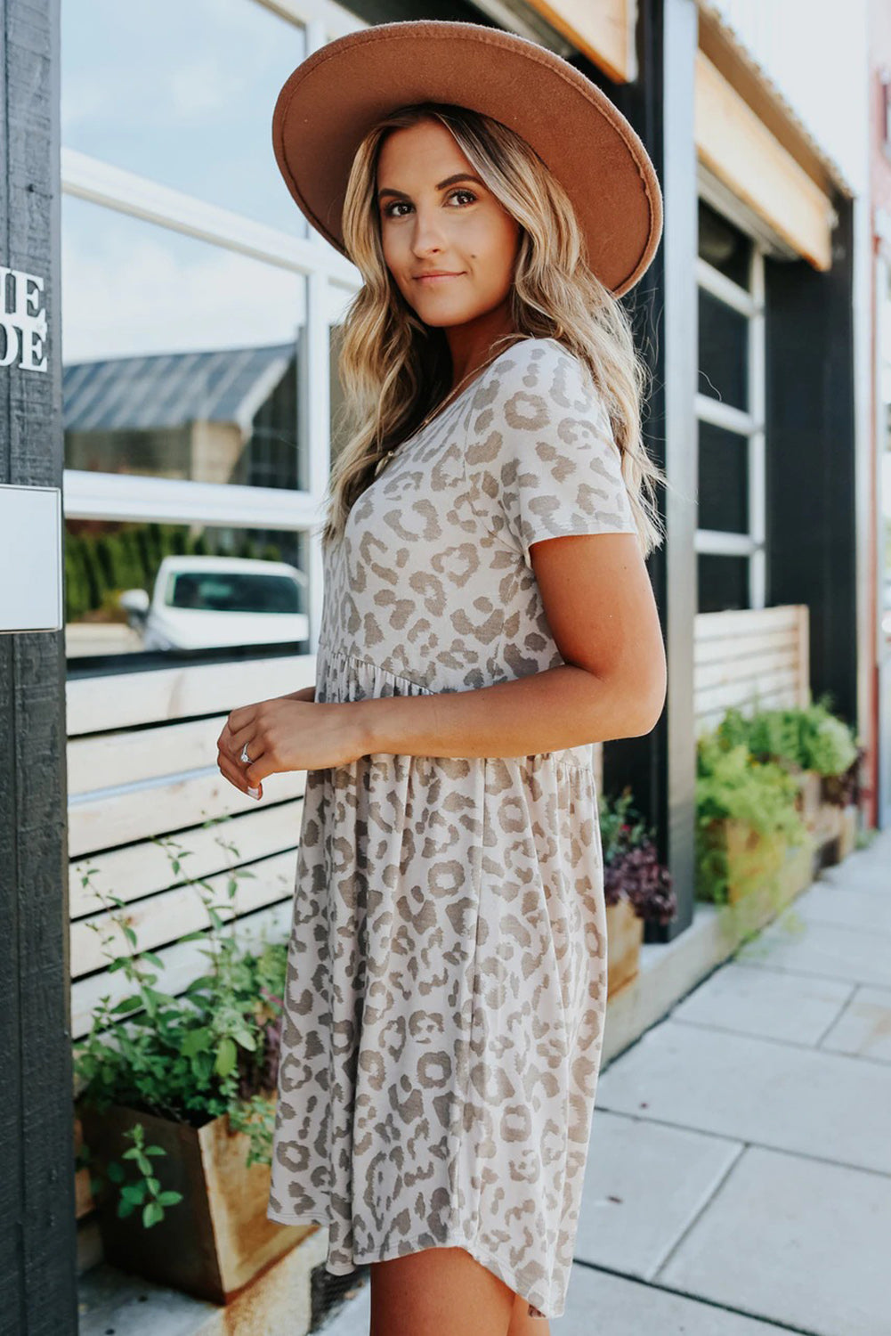 Leopard Babydoll Dress