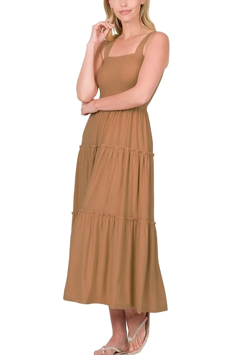 Camilla Smocked Midi Dress L Camilla Smocked Midi Dress L