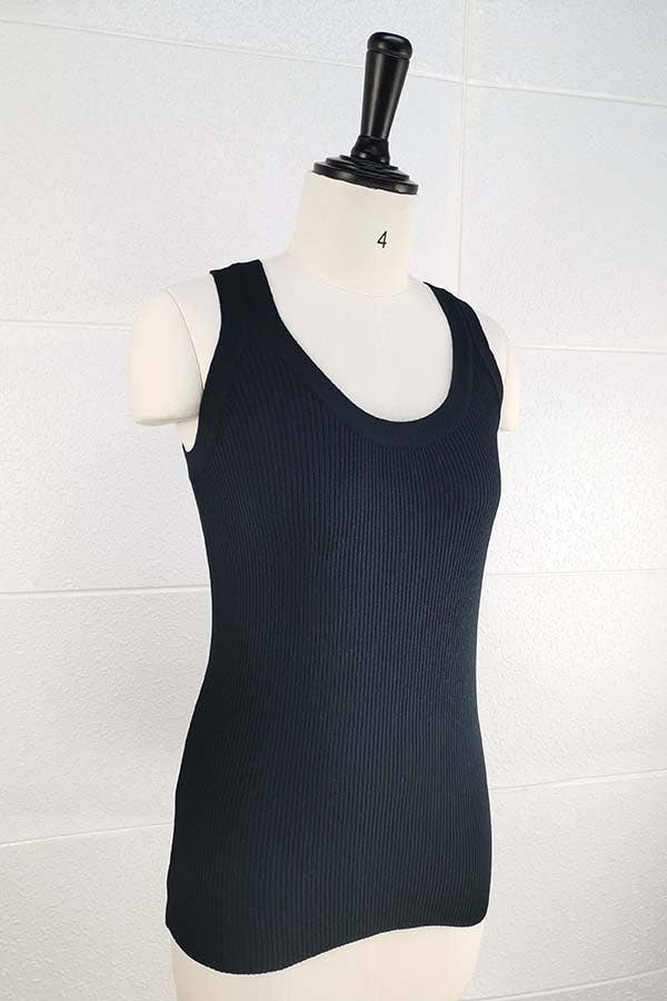 Black Ribbed Tank Top