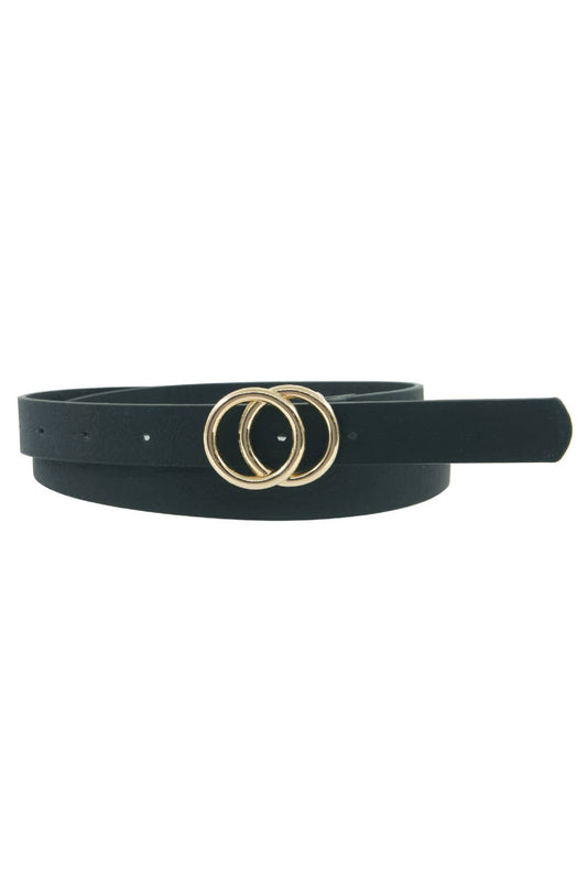 Double Ring Faux Leather Belt