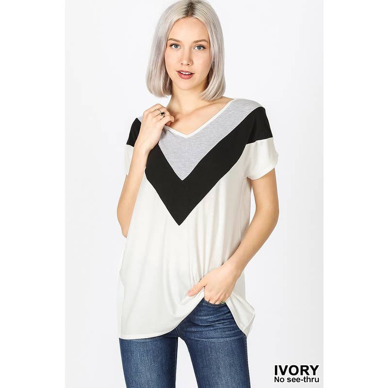 Vneck Colorblock Top