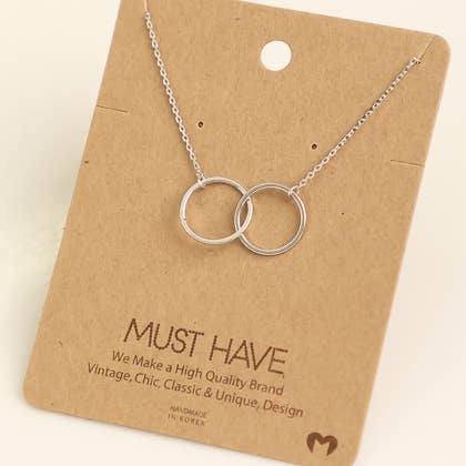 Silver Circle Link Necklace