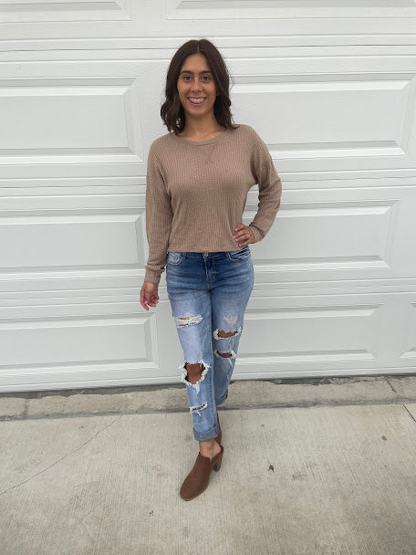 Mocha Cropped Sweater