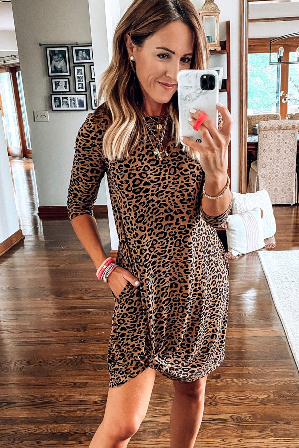 Leopard Smock Tee Shirt Dress