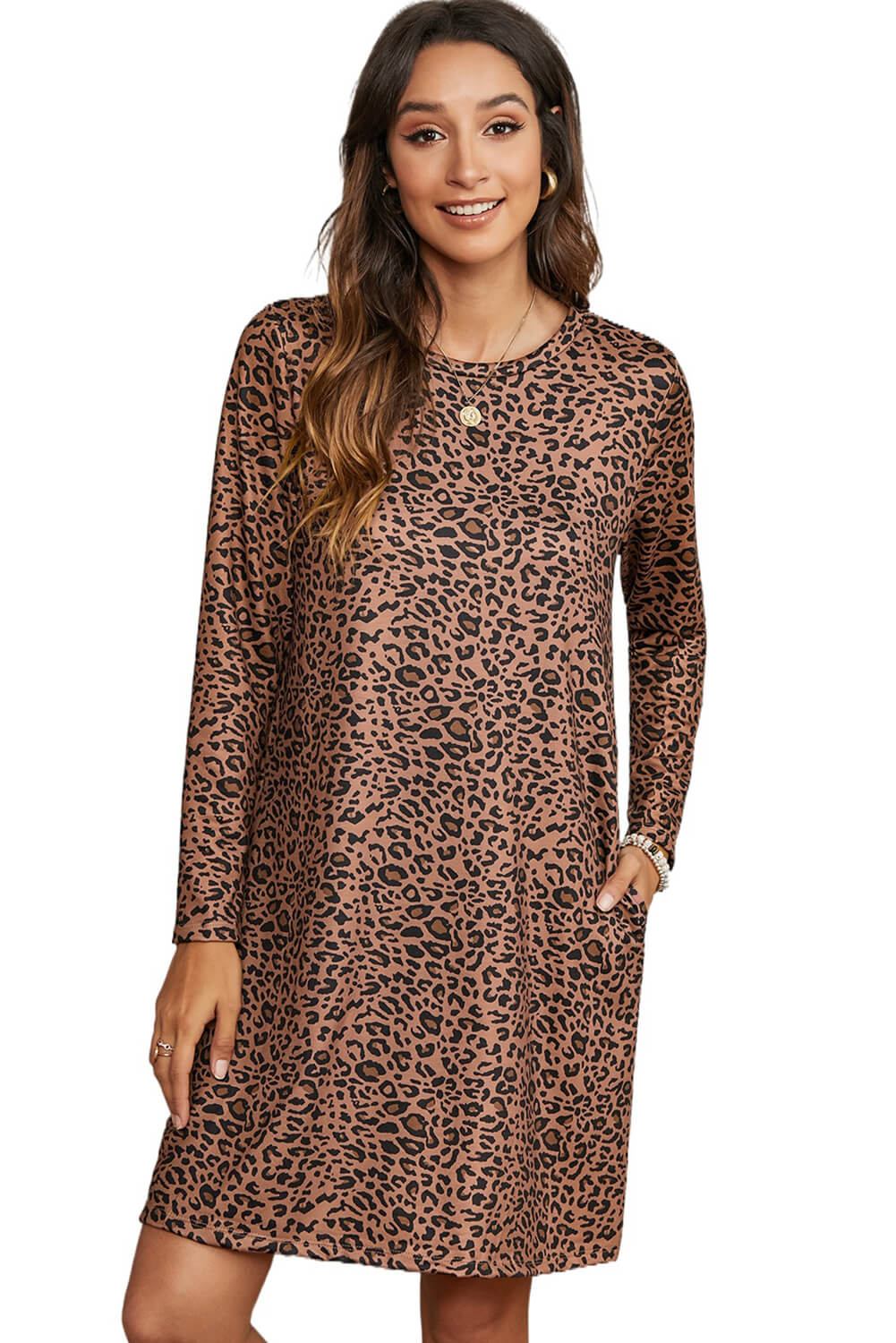 Leopard Smock Tee Shirt Dress