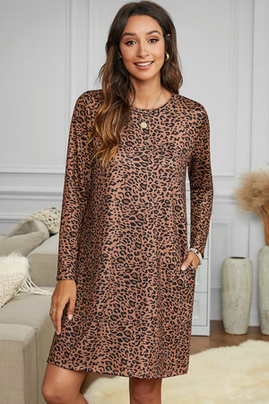 Leopard Smock Tee Shirt Dress