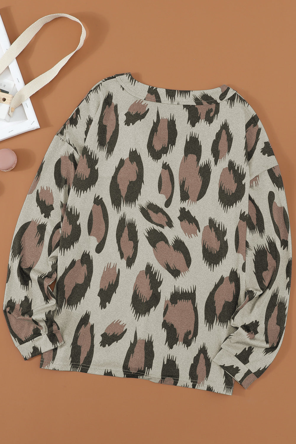 Leopard V Neck Long Sleeve Top