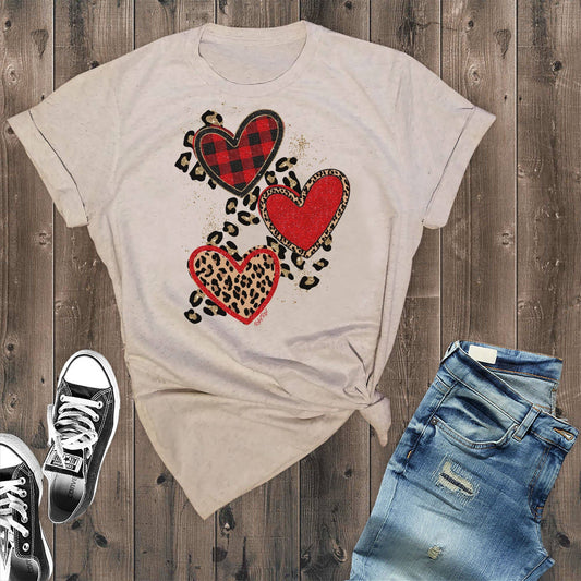 Valentine Leopard Hearts Tee