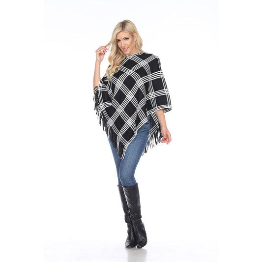 Black and White Square Poncho