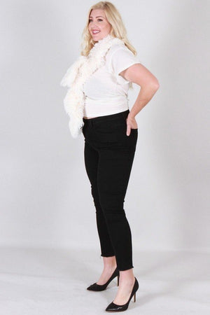 Black Ankle Skinny with Zipper Fly- Plus Size