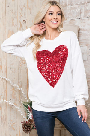 Long Sleeve Shirt with Over-sized Heart