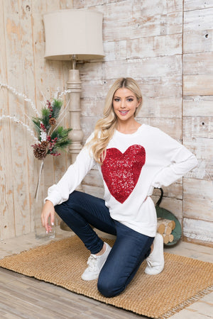 Long Sleeve Shirt with Over-sized Heart