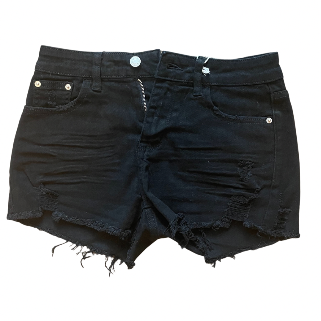 High Rise Raw Hem Shorts