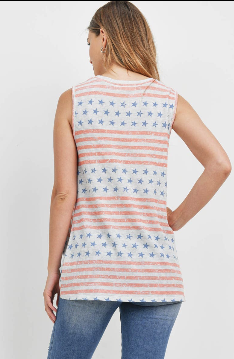 Twist Front USA Tank Top