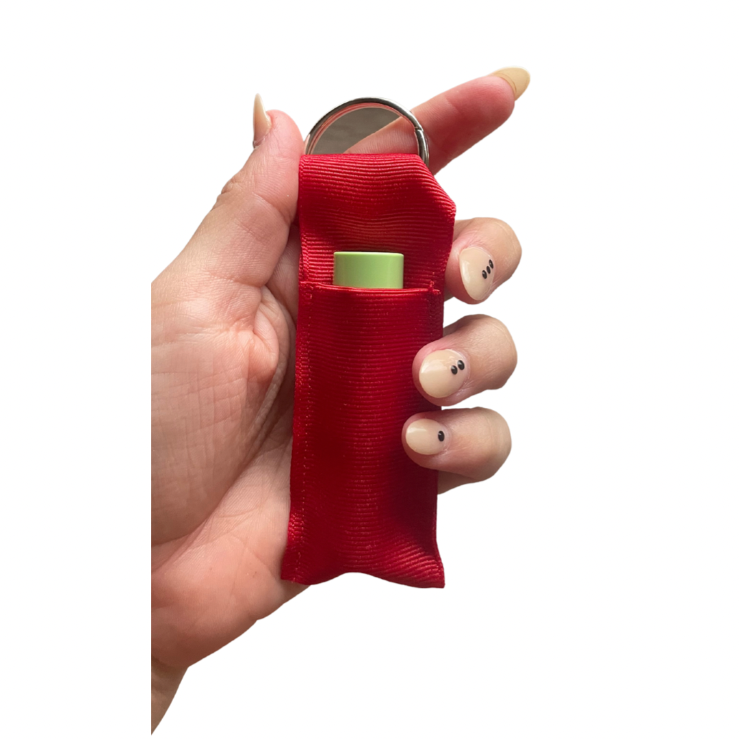 Lip Balm Holder- Red Key Chain