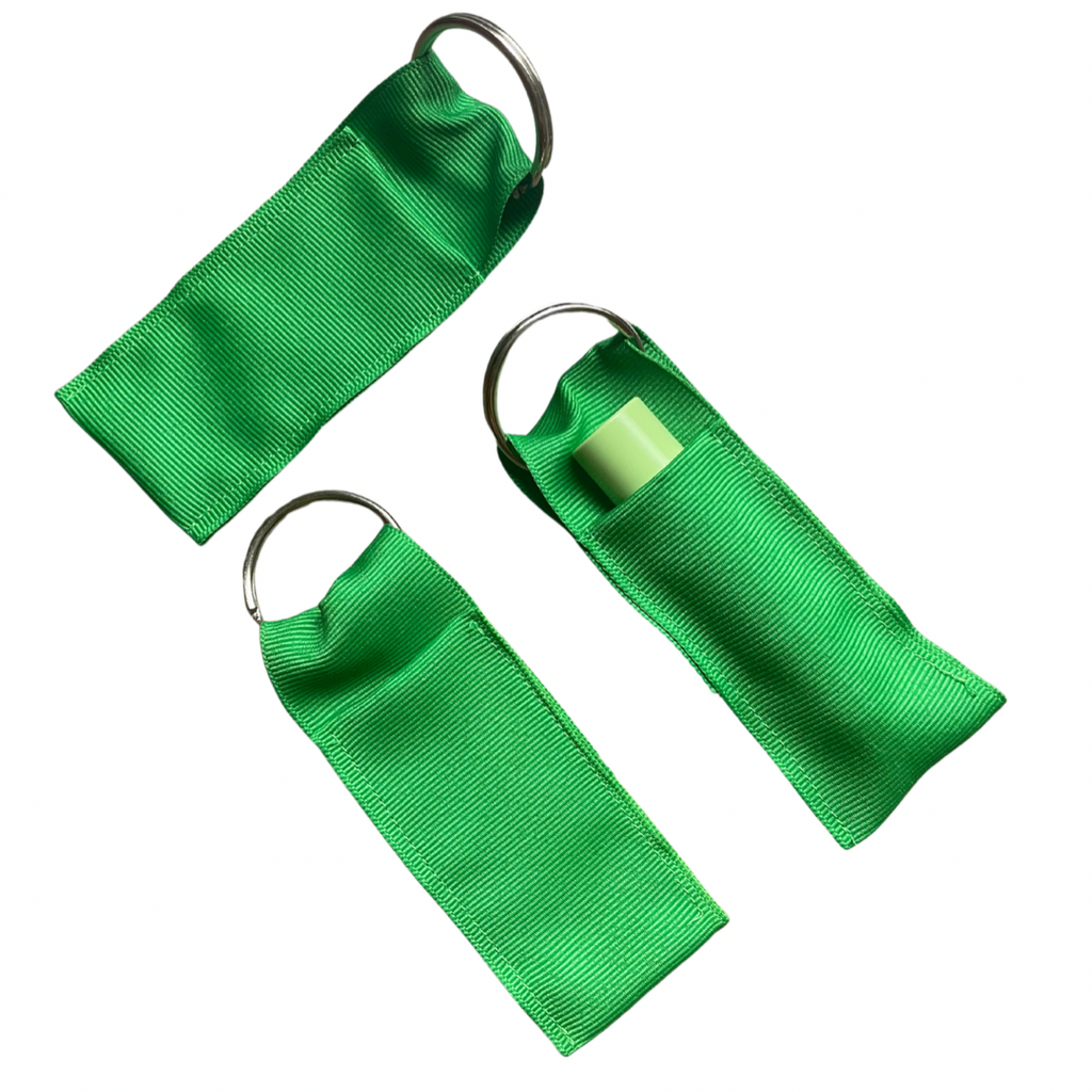 Lip Balm Holder- Green Key Chain