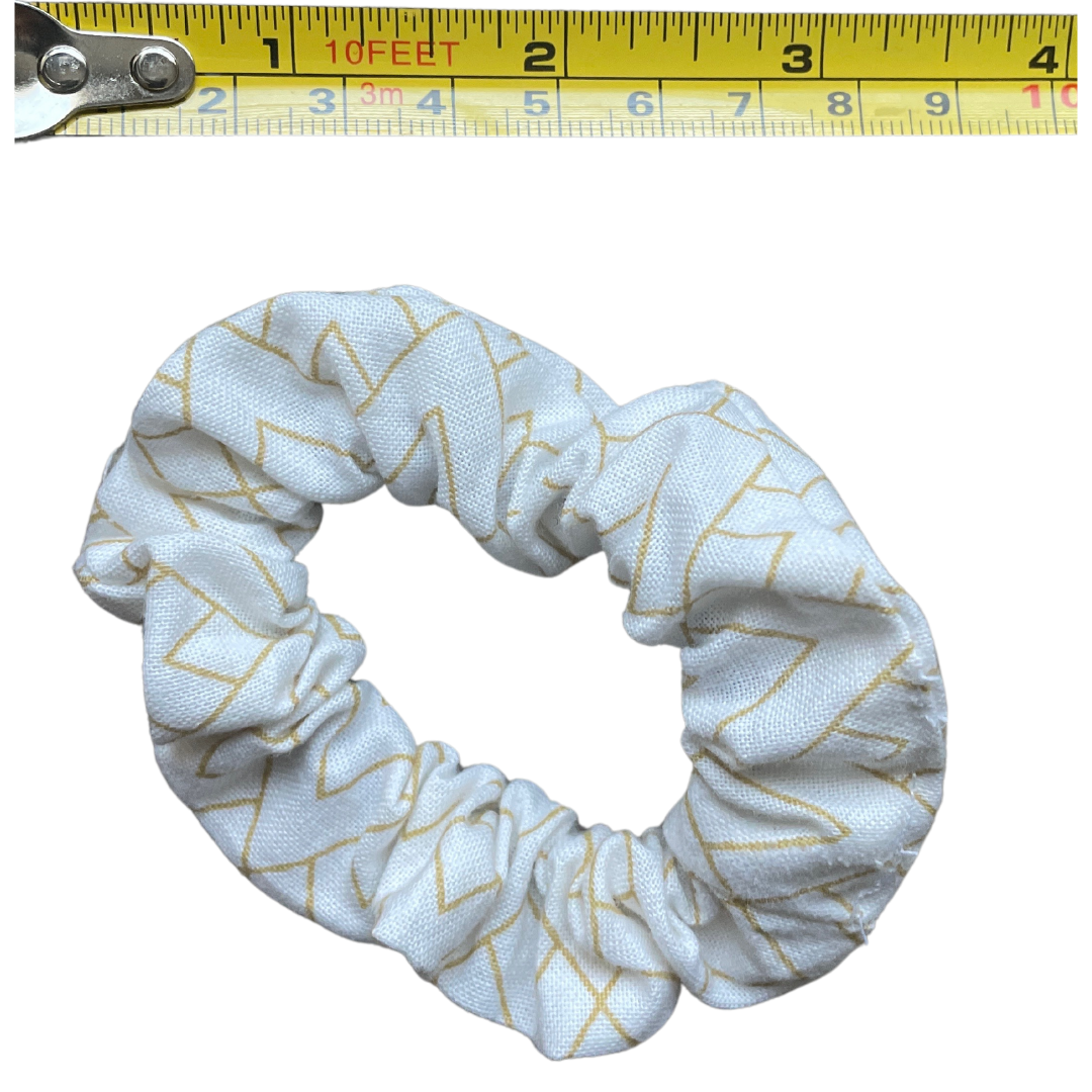 Gold Geometric Scrunchie Fine Hair