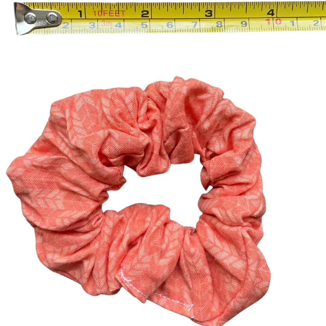 Peachy Chevron Feather Scrunchie Regular